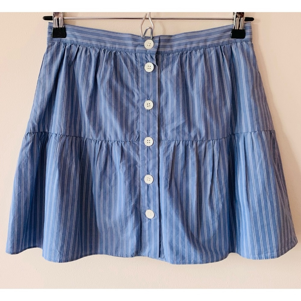 Madewell • XS • Button Front Tiered Striped Mini Skirt